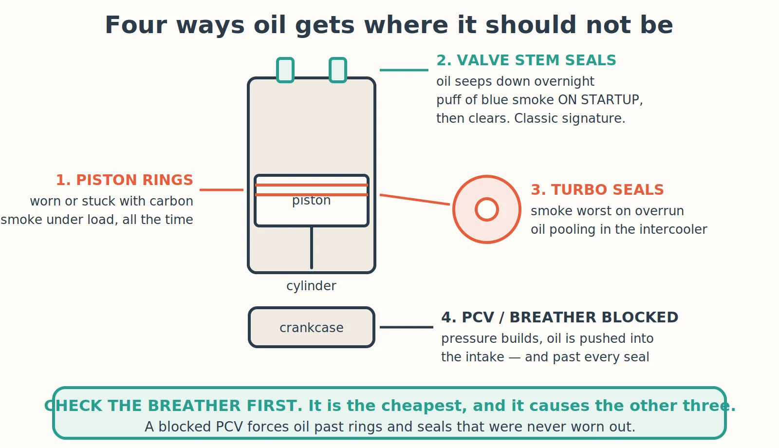 Diagnostic diagram: Why Is My Engine Burning Oil?