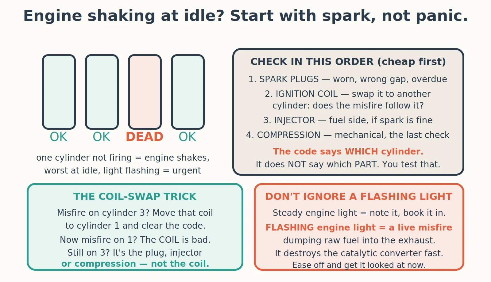 Diagnostic diagram: Why Is My Engine Shaking or Misfiring at Idle?