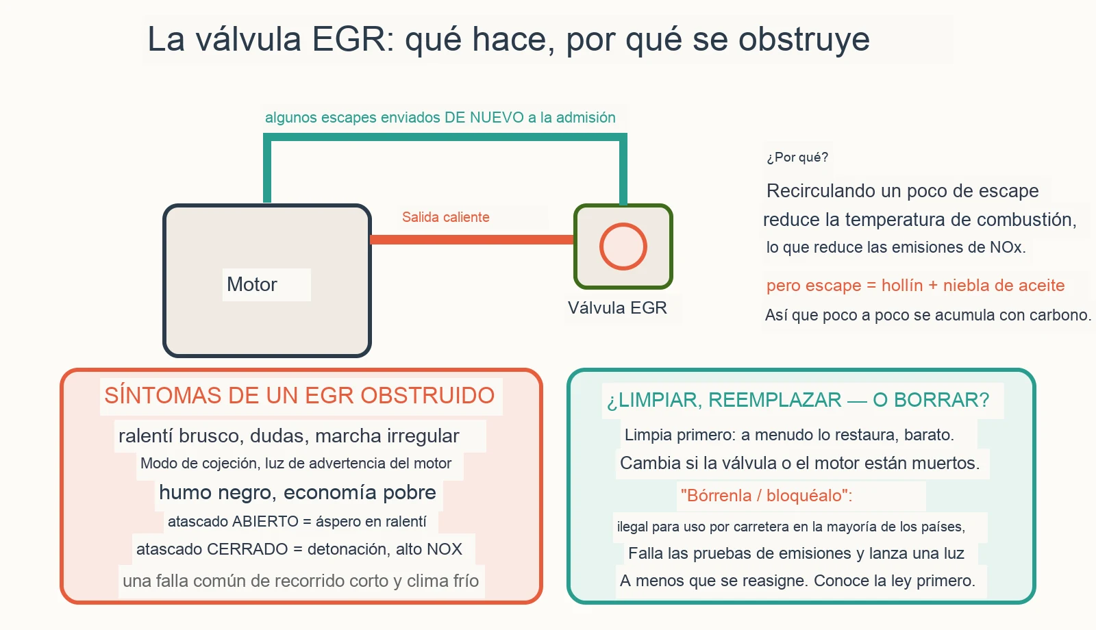 Diagrama diagnóstico: ¿Se puede limpiar o bloquear una válvula EGR?