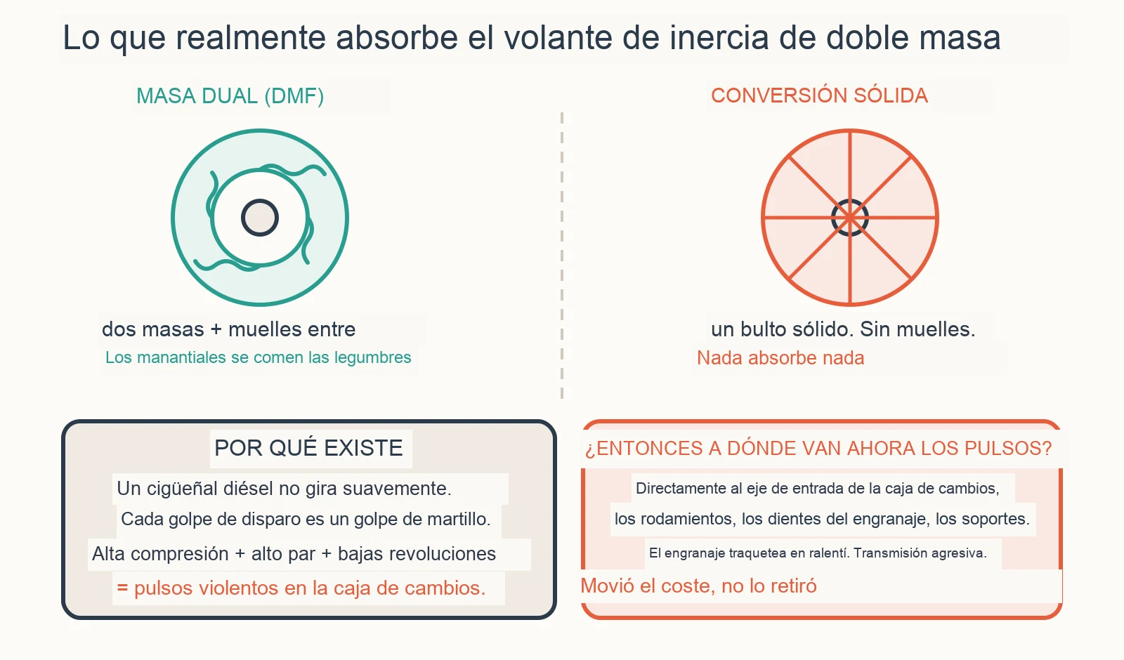 Diagrama diagnóstico: ¿Se puede reemplazar un volante de inercia de doble masa por uno sólido?