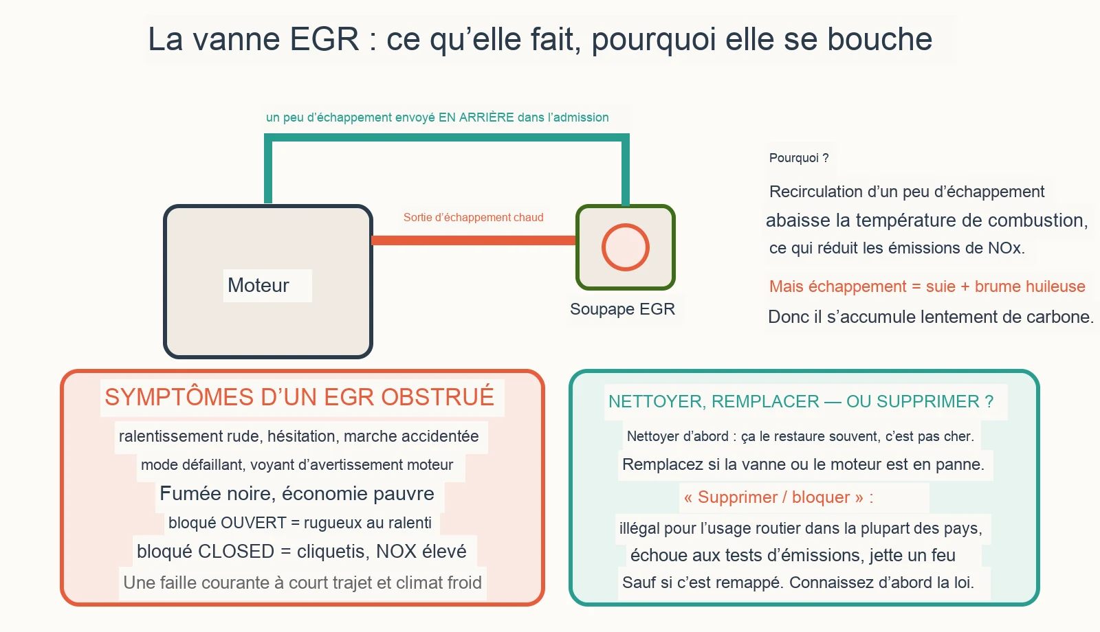 Schéma de diagnostic : Peut-on nettoyer ou bloquer une valve EGR ?