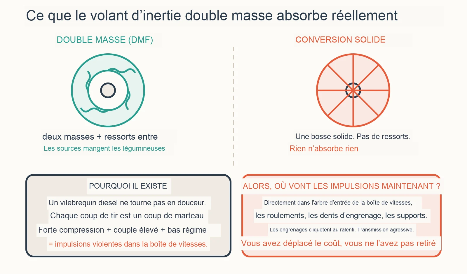 Diagramme de diagnostic : Peut-on remplacer un volant d’inertie double masse par un volant plein ?